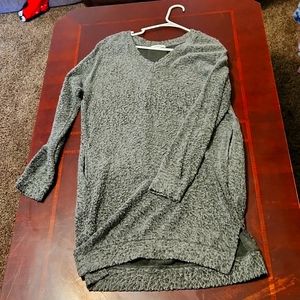 Long-sleeved fuzzy midi dress